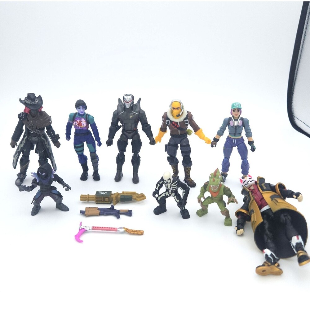 Fortnite Figures Lot 9 Pc Omega Raptor Drift Dark Bomber Skull Trooper